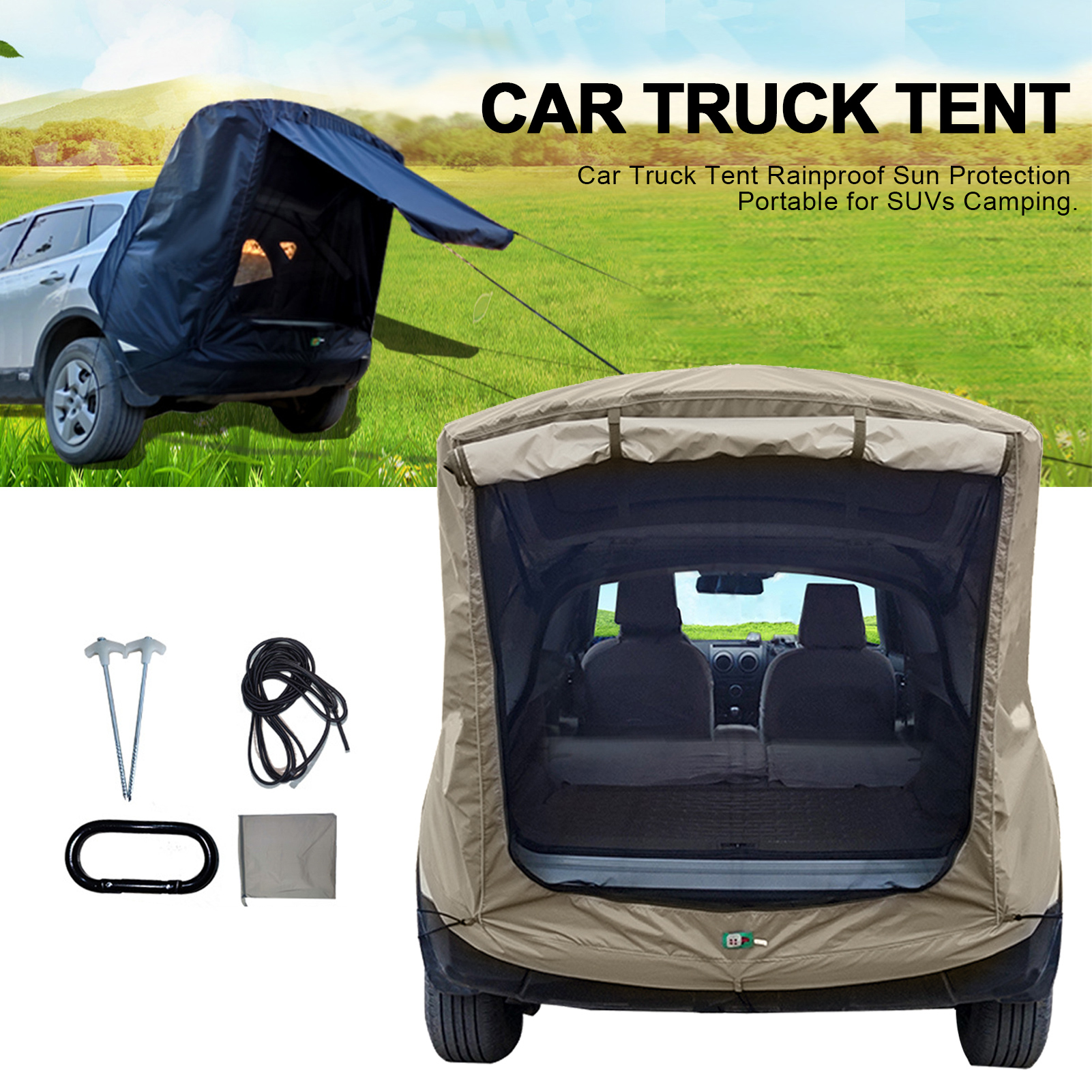 다기능 자동차 트렁크 텐트 차양 방수 후면 텐트, 스스로 운전해서 여행 바베큐 캠핑 피크닉을 위한 간단한 모터 홈